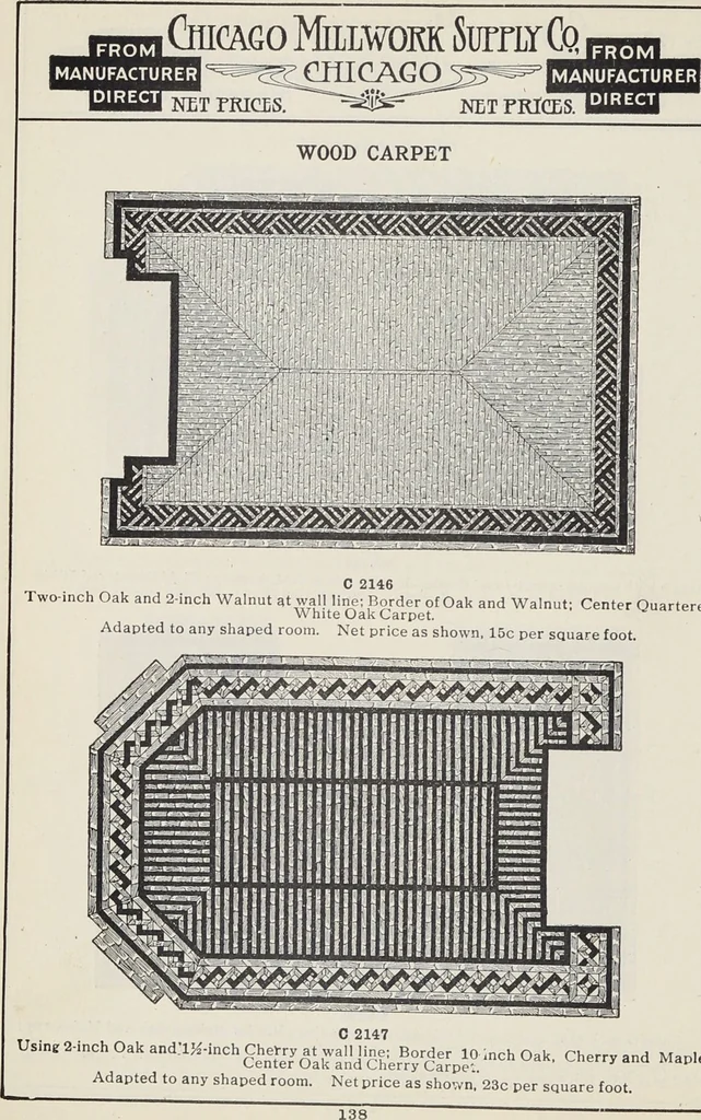 An illustration from Catalogue no. 15 from Chicago Millwork Supply Co., Chicago, U.S.A., manufacturers : doors, windows, mouldings, grilles, mantels, stairwork, etc., etc., 1906, leaf 140