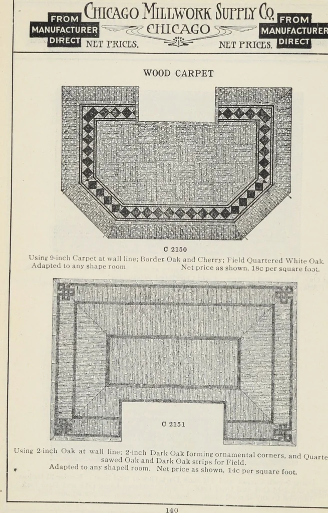 An illustration from Catalogue no. 15 from Chicago Millwork Supply Co., Chicago, U.S.A., manufacturers : doors, windows, mouldings, grilles, mantels, stairwork, etc., etc., 1906, leaf 142
