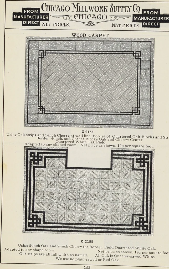 An illustration from Catalogue no. 15 from Chicago Millwork Supply Co., Chicago, U.S.A., manufacturers : doors, windows, mouldings, grilles, mantels, stairwork, etc., etc., 1906, leaf 144