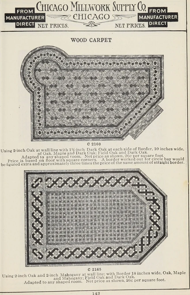 An illustration from Catalogue no. 15 from Chicago Millwork Supply Co., Chicago, U.S.A., manufacturers : doors, windows, mouldings, grilles, mantels, stairwork, etc., etc., 1906, leaf 145
