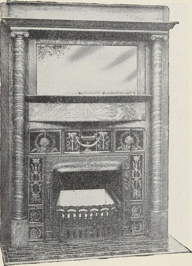 An illustration from Catalogue no. 15 from Chicago Millwork Supply Co., Chicago, U.S.A., manufacturers : doors, windows, mouldings, grilles, mantels, stairwork, etc., etc., 1906, leaf 155
