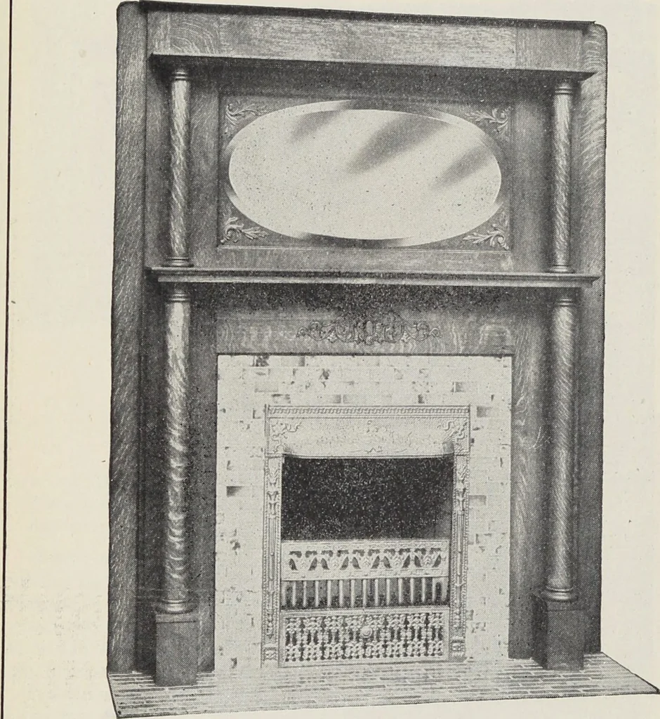 An illustration from Catalogue no. 15 from Chicago Millwork Supply Co., Chicago, U.S.A., manufacturers : doors, windows, mouldings, grilles, mantels, stairwork, etc., etc., 1906, leaf 156