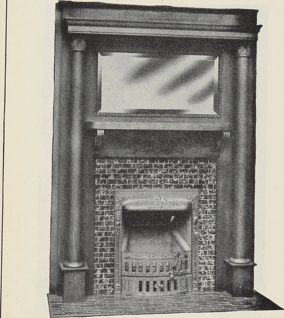 An illustration from Catalogue no. 15 from Chicago Millwork Supply Co., Chicago, U.S.A., manufacturers : doors, windows, mouldings, grilles, mantels, stairwork, etc., etc., 1906, leaf 160