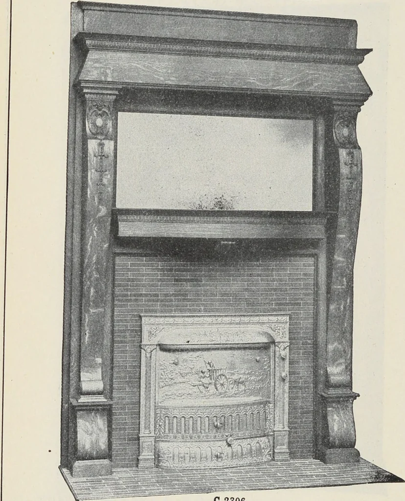 An illustration from Catalogue no. 15 from Chicago Millwork Supply Co., Chicago, U.S.A., manufacturers : doors, windows, mouldings, grilles, mantels, stairwork, etc., etc., 1906, leaf 170