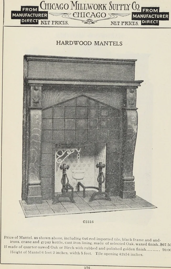 An illustration from Catalogue no. 15 from Chicago Millwork Supply Co., Chicago, U.S.A., manufacturers : doors, windows, mouldings, grilles, mantels, stairwork, etc., etc., 1906, leaf 178
