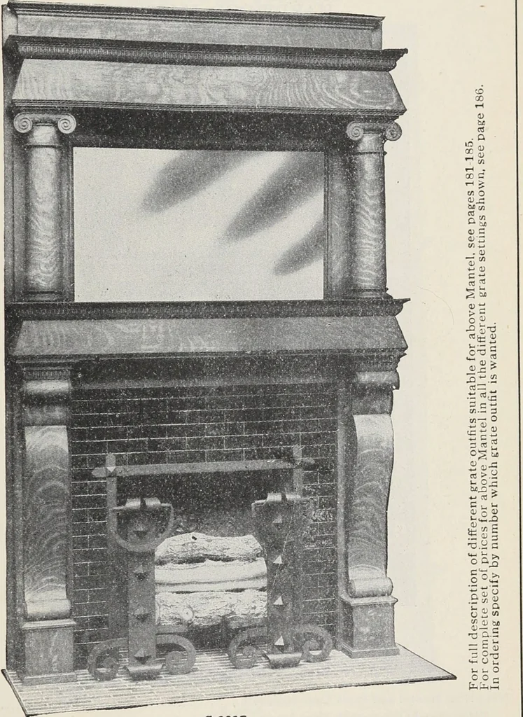 An illustration from Catalogue no. 15 from Chicago Millwork Supply Co., Chicago, U.S.A., manufacturers : doors, windows, mouldings, grilles, mantels, stairwork, etc., etc., 1906, leaf 179