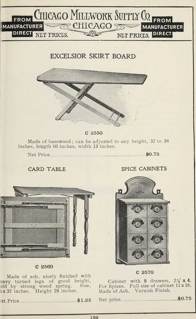 An illustration from Catalogue no. 15 from Chicago Millwork Supply Co., Chicago, U.S.A., manufacturers : doors, windows, mouldings, grilles, mantels, stairwork, etc., etc., 1906, leaf 191
