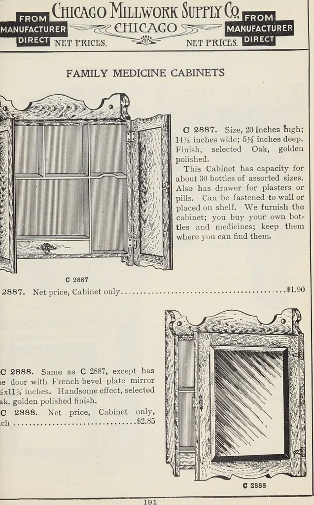 An illustration from Catalogue no. 15 from Chicago Millwork Supply Co., Chicago, U.S.A., manufacturers : doors, windows, mouldings, grilles, mantels, stairwork, etc., etc., 1906, leaf 193