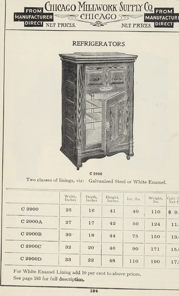 An illustration from Catalogue no. 15 from Chicago Millwork Supply Co., Chicago, U.S.A., manufacturers : doors, windows, mouldings, grilles, mantels, stairwork, etc., etc., 1906, leaf 196
