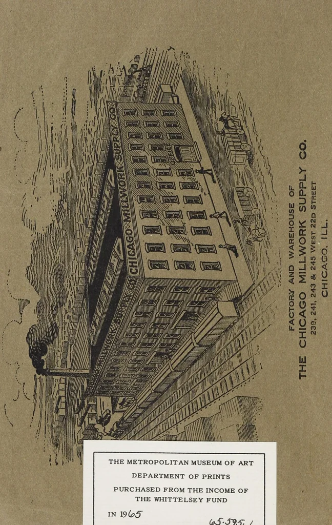 An illustration from Catalogue no. 15 from Chicago Millwork Supply Co., Chicago, U.S.A., manufacturers : doors, windows, mouldings, grilles, mantels, stairwork, etc., etc., 1906, leaf 2
