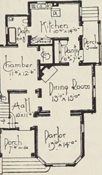 An illustration from Catalogue no. 15 from Chicago Millwork Supply Co., Chicago, U.S.A., manufacturers : doors, windows, mouldings, grilles, mantels, stairwork, etc., etc., 1906, leaf 217
