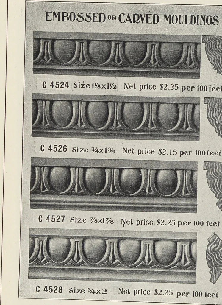 An illustration from Catalogue no. 15 from Chicago Millwork Supply Co., Chicago, U.S.A., manufacturers : doors, windows, mouldings, grilles, mantels, stairwork, etc., etc., 1906, leaf 222