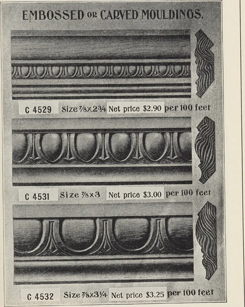 An illustration from Catalogue no. 15 from Chicago Millwork Supply Co., Chicago, U.S.A., manufacturers : doors, windows, mouldings, grilles, mantels, stairwork, etc., etc., 1906, leaf 223