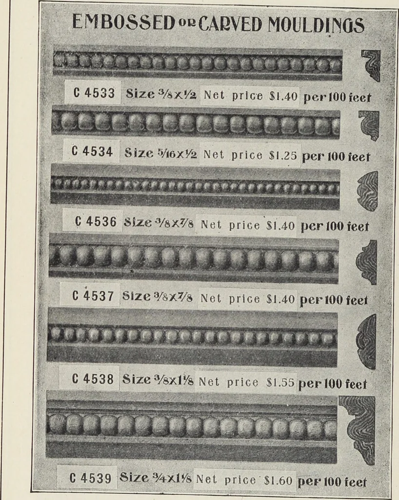 An illustration from Catalogue no. 15 from Chicago Millwork Supply Co., Chicago, U.S.A., manufacturers : doors, windows, mouldings, grilles, mantels, stairwork, etc., etc., 1906, leaf 224