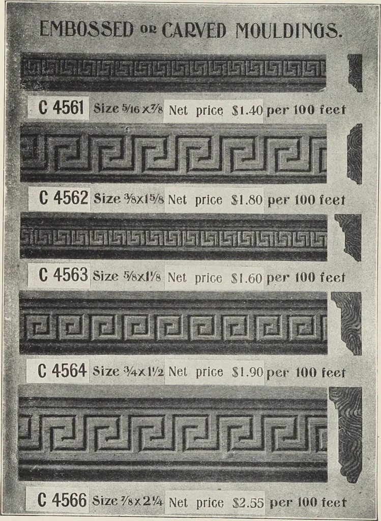 An illustration from Catalogue no. 15 from Chicago Millwork Supply Co., Chicago, U.S.A., manufacturers : doors, windows, mouldings, grilles, mantels, stairwork, etc., etc., 1906, leaf 228