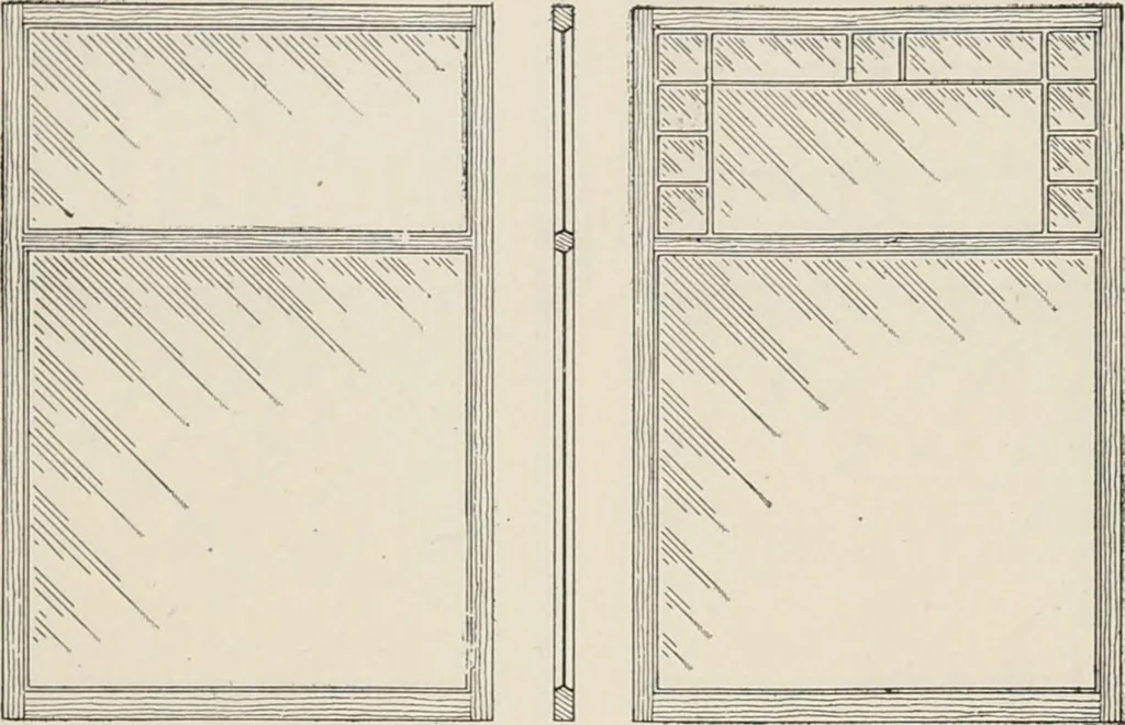 An illustration from Catalogue no. 15 from Chicago Millwork Supply Co., Chicago, U.S.A., manufacturers : doors, windows, mouldings, grilles, mantels, stairwork, etc., etc., 1906, leaf 23