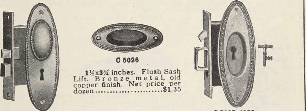 An illustration from Catalogue no. 15 from Chicago Millwork Supply Co., Chicago, U.S.A., manufacturers : doors, windows, mouldings, grilles, mantels, stairwork, etc., etc., 1906, leaf 245