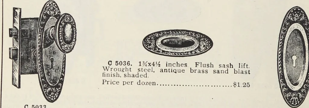 An illustration from Catalogue no. 15 from Chicago Millwork Supply Co., Chicago, U.S.A., manufacturers : doors, windows, mouldings, grilles, mantels, stairwork, etc., etc., 1906, leaf 246