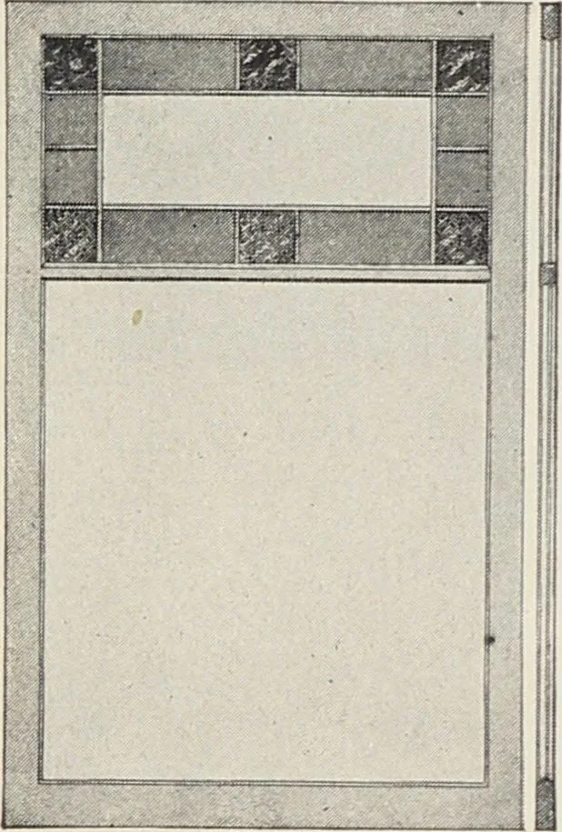 An illustration from Catalogue no. 15 from Chicago Millwork Supply Co., Chicago, U.S.A., manufacturers : doors, windows, mouldings, grilles, mantels, stairwork, etc., etc., 1906, leaf 28