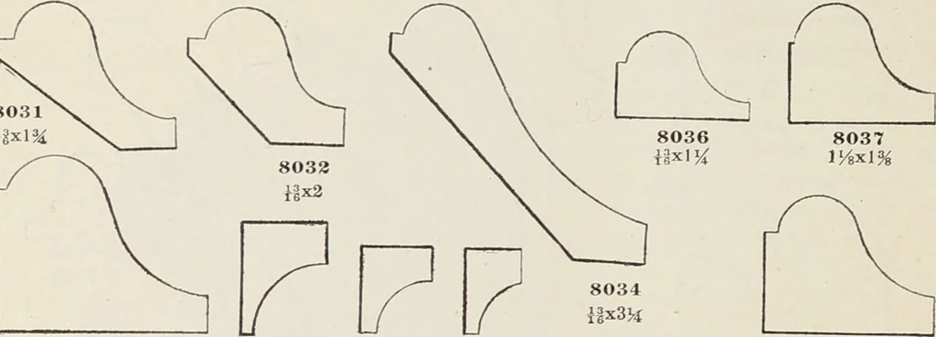 An illustration from Catalogue no. 15 from Chicago Millwork Supply Co., Chicago, U.S.A., manufacturers : doors, windows, mouldings, grilles, mantels, stairwork, etc., etc., 1906, leaf 296