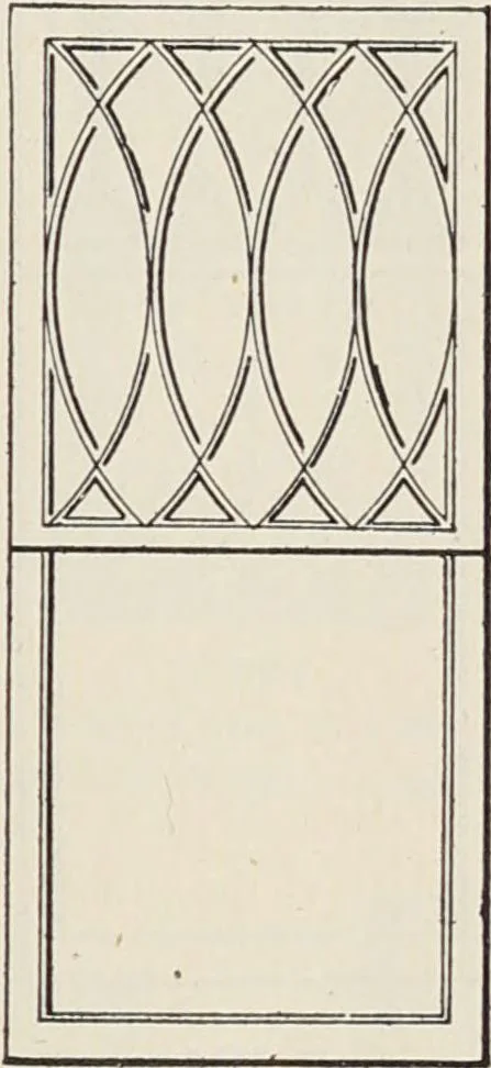 An illustration from Catalogue no. 15 from Chicago Millwork Supply Co., Chicago, U.S.A., manufacturers : doors, windows, mouldings, grilles, mantels, stairwork, etc., etc., 1906, leaf 31
