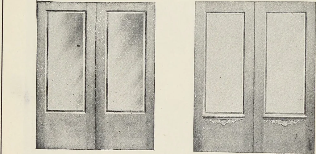 An illustration from Catalogue no. 15 from Chicago Millwork Supply Co., Chicago, U.S.A., manufacturers : doors, windows, mouldings, grilles, mantels, stairwork, etc., etc., 1906, leaf 56