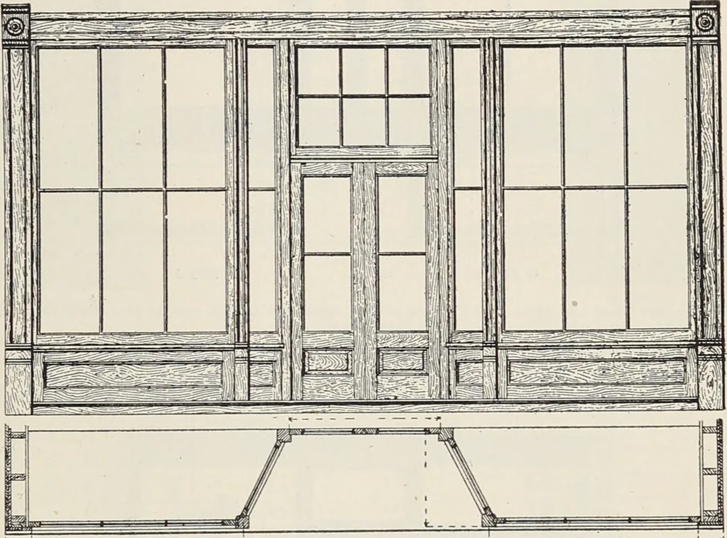 An illustration from Catalogue no. 15 from Chicago Millwork Supply Co., Chicago, U.S.A., manufacturers : doors, windows, mouldings, grilles, mantels, stairwork, etc., etc., 1906, leaf 57