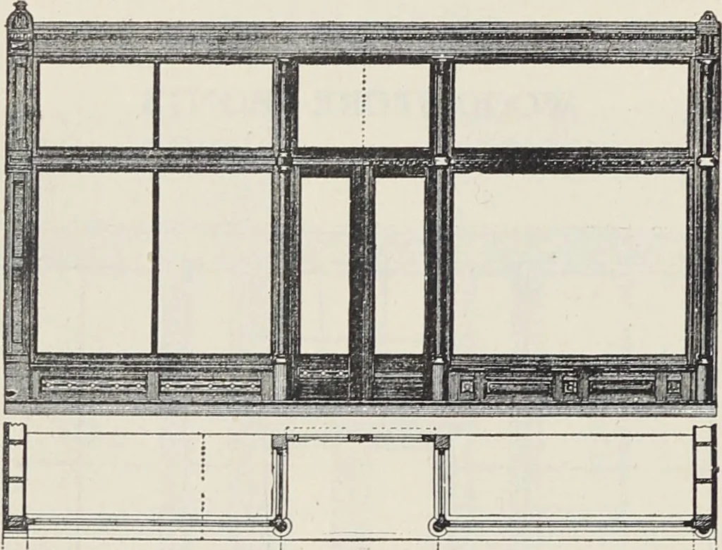 An illustration from Catalogue no. 15 from Chicago Millwork Supply Co., Chicago, U.S.A., manufacturers : doors, windows, mouldings, grilles, mantels, stairwork, etc., etc., 1906, leaf 58
