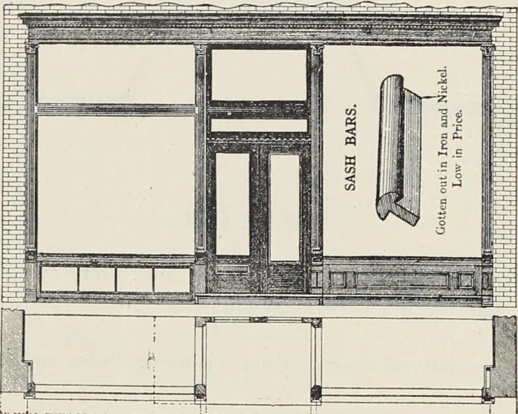 An illustration from Catalogue no. 15 from Chicago Millwork Supply Co., Chicago, U.S.A., manufacturers : doors, windows, mouldings, grilles, mantels, stairwork, etc., etc., 1906, leaf 58