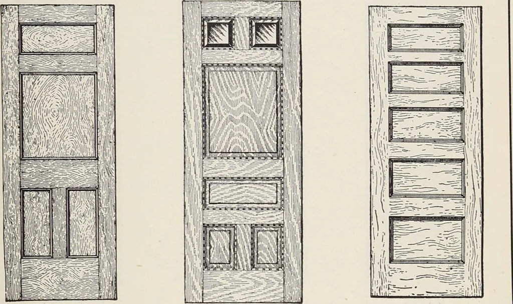 An illustration from Catalogue no. 15 from Chicago Millwork Supply Co., Chicago, U.S.A., manufacturers : doors, windows, mouldings, grilles, mantels, stairwork, etc., etc., 1906, leaf 61