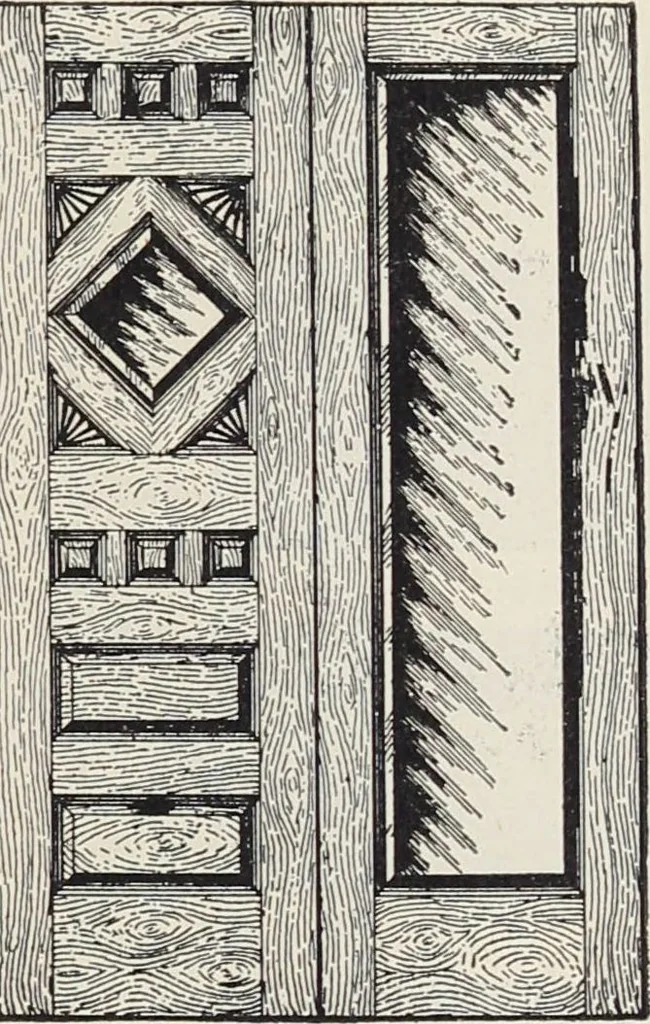 An illustration from Catalogue no. 15 from Chicago Millwork Supply Co., Chicago, U.S.A., manufacturers : doors, windows, mouldings, grilles, mantels, stairwork, etc., etc., 1906, leaf 65
