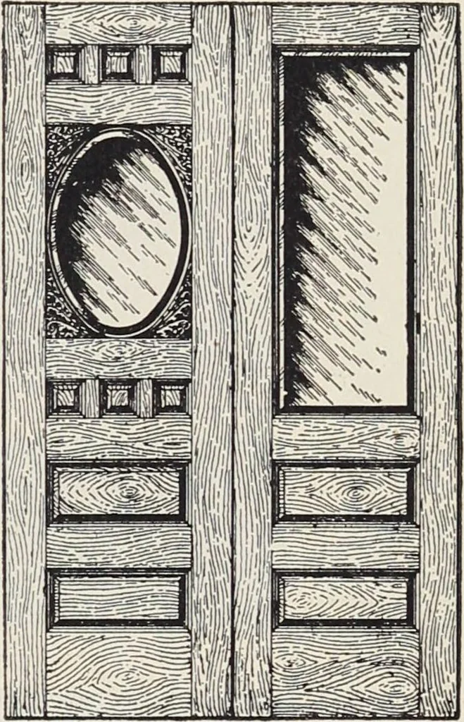 An illustration from Catalogue no. 15 from Chicago Millwork Supply Co., Chicago, U.S.A., manufacturers : doors, windows, mouldings, grilles, mantels, stairwork, etc., etc., 1906, leaf 65