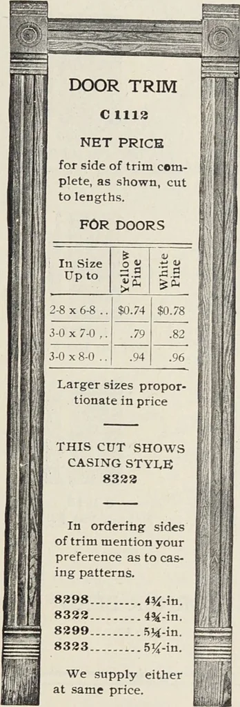 An illustration from Catalogue no. 15 from Chicago Millwork Supply Co., Chicago, U.S.A., manufacturers : doors, windows, mouldings, grilles, mantels, stairwork, etc., etc., 1906, leaf 69