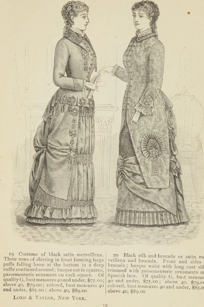 An illustration from Catalogue : Spring and Summer : of silks, dress goods, cloths, millinery (etc.), 1882, leaf 16