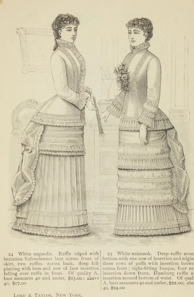 An illustration from Catalogue : Spring and Summer : of silks, dress goods, cloths, millinery (etc.), 1882, leaf 18