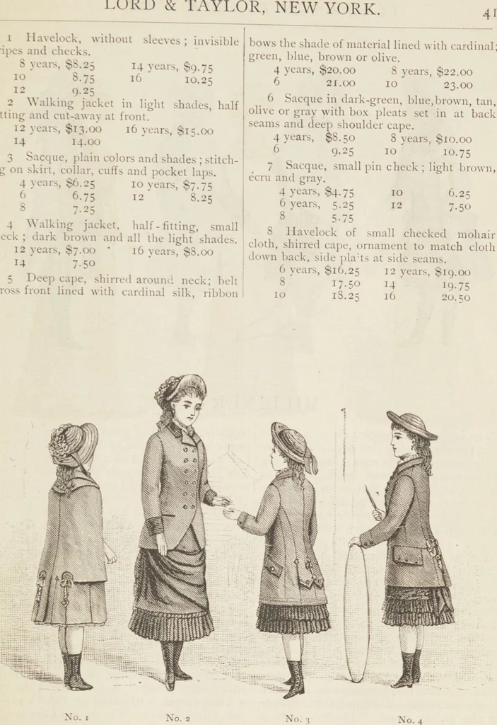 An illustration from Catalogue : Spring and Summer : of silks, dress goods, cloths, millinery (etc.), 1882, leaf 45
