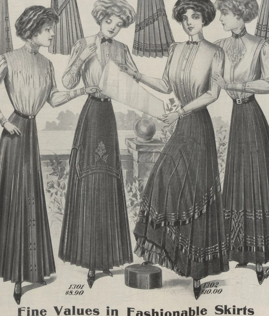 An illustration from The Gimbel book : Paris, London, and American styles, 1910, leaf 17