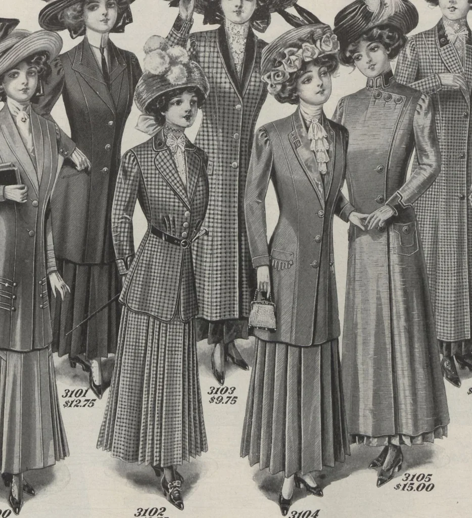 An illustration from The Gimbel book : Paris, London, and American styles, 1910, leaf 35