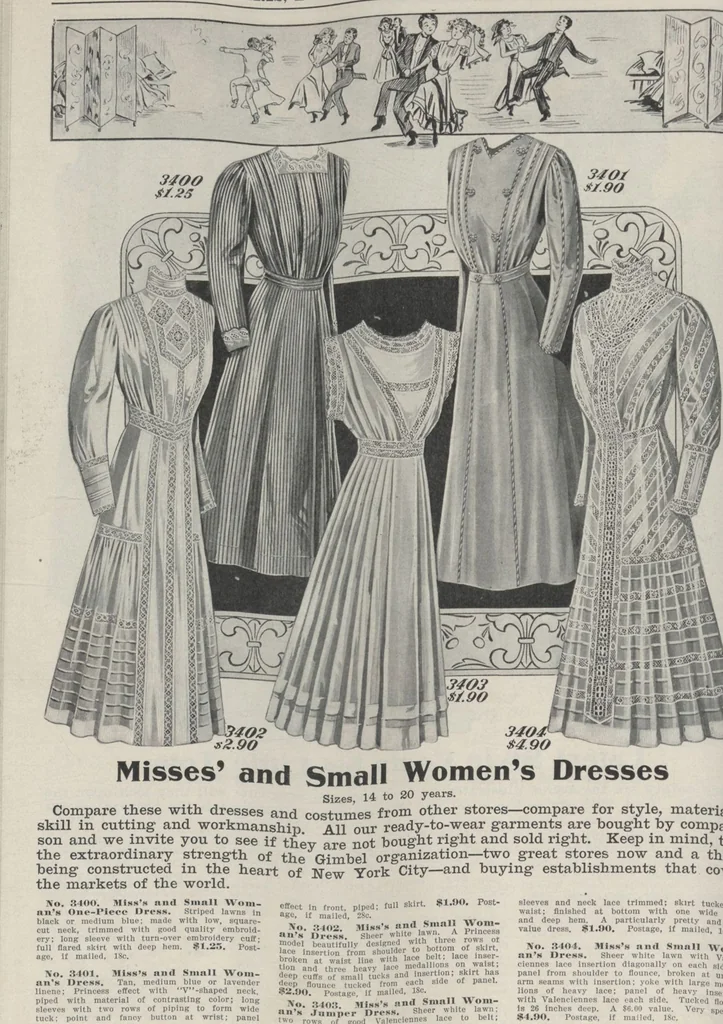 An illustration from The Gimbel book : Paris, London, and American styles, 1910, leaf 38