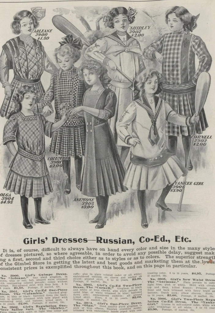 An illustration from The Gimbel book : Paris, London, and American styles, 1910, leaf 43