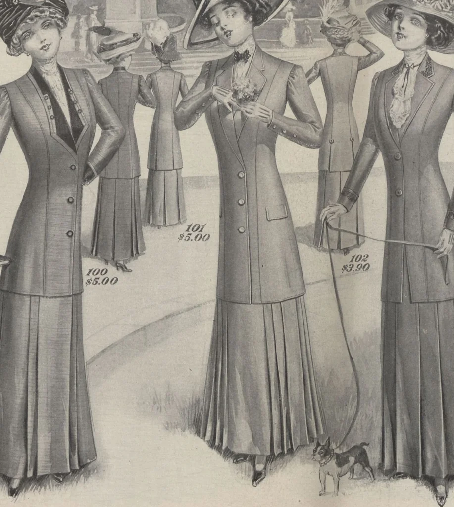 An illustration from The Gimbel book : Paris, London, and American styles, 1910, leaf 5