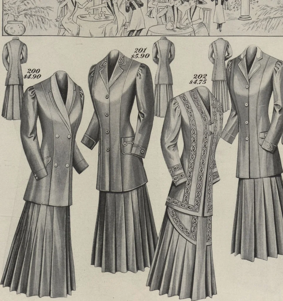 An illustration from The Gimbel book : Paris, London, and American styles, 1910, leaf 6