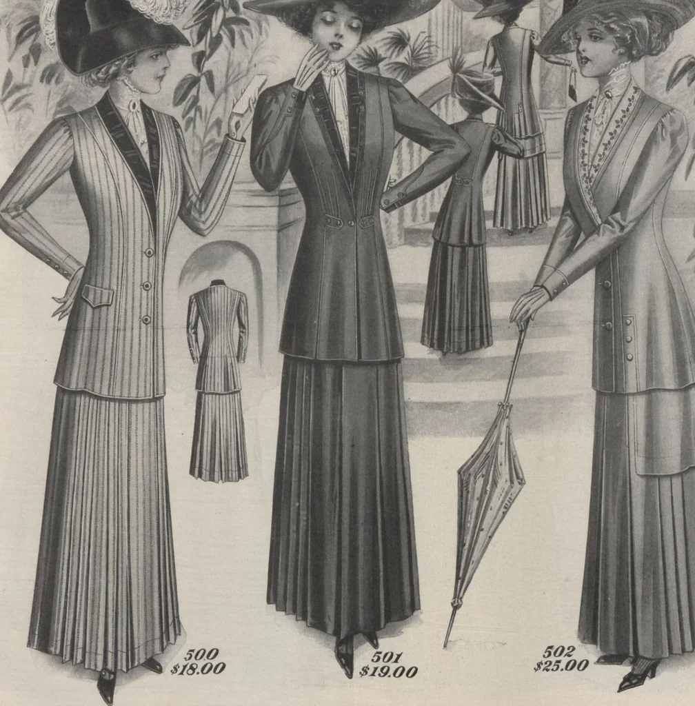 An illustration from The Gimbel book : Paris, London, and American styles, 1910, leaf 9