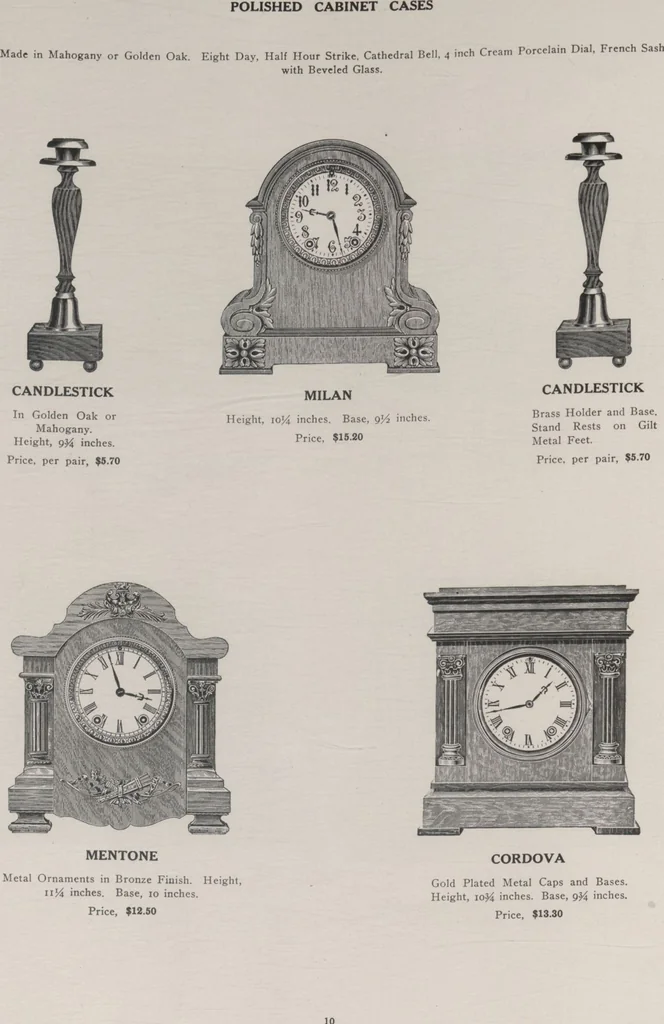 An illustration from Catalogue, 1906-1907, Sept. 1, 1906 / Seth Thomas Clock Company, 1906, leaf 12