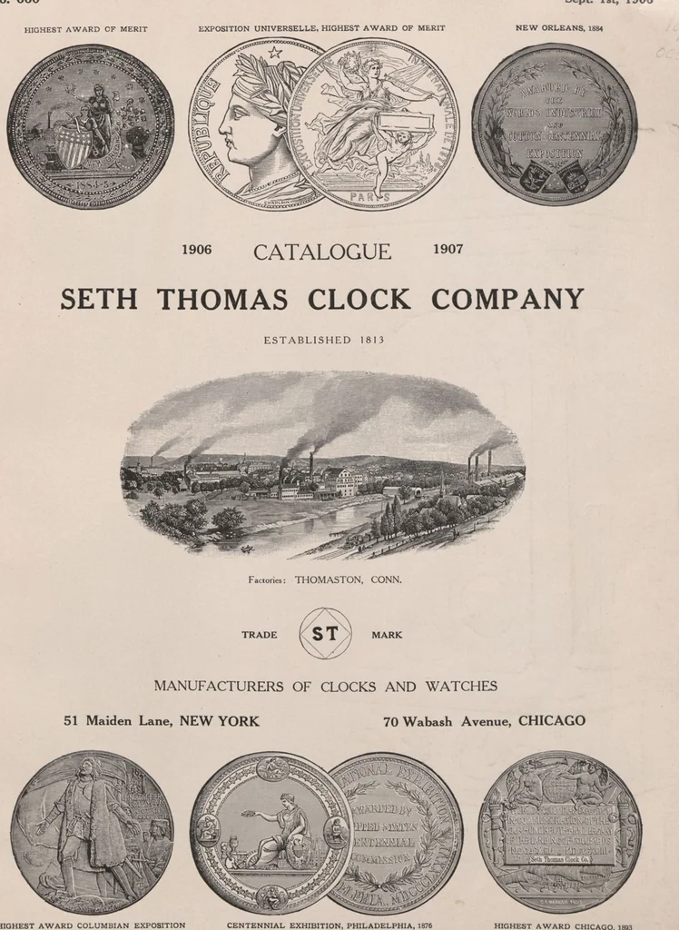 An illustration from Catalogue, 1906-1907, Sept. 1, 1906 / Seth Thomas Clock Company, 1906, leaf 3