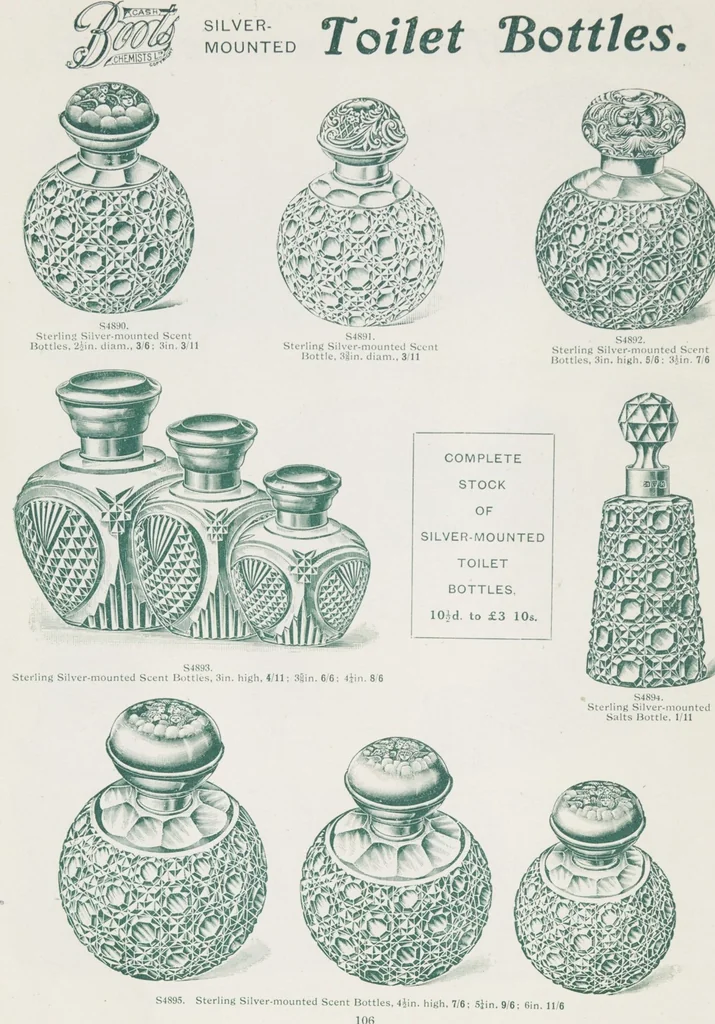 An illustration from Boots leather goods, fancy, silver, toilet, and bound book depts. Season 1910-11, 1910, leaf 110