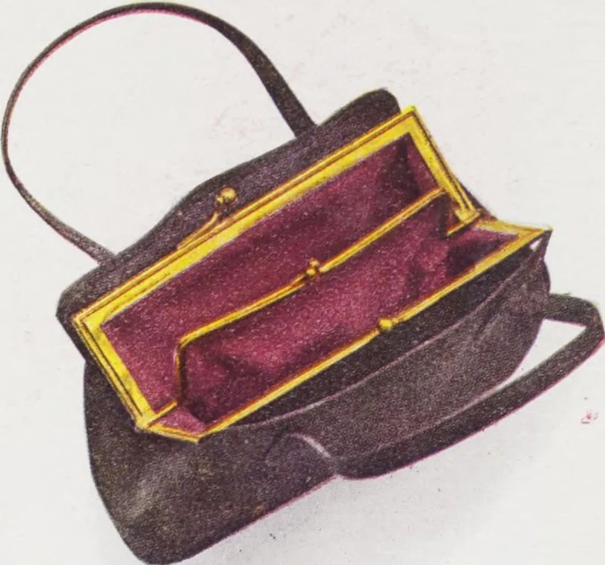 An illustration from Boots leather goods, fancy, silver, toilet, and bound book depts. Season 1910-11, 1910, leaf 12