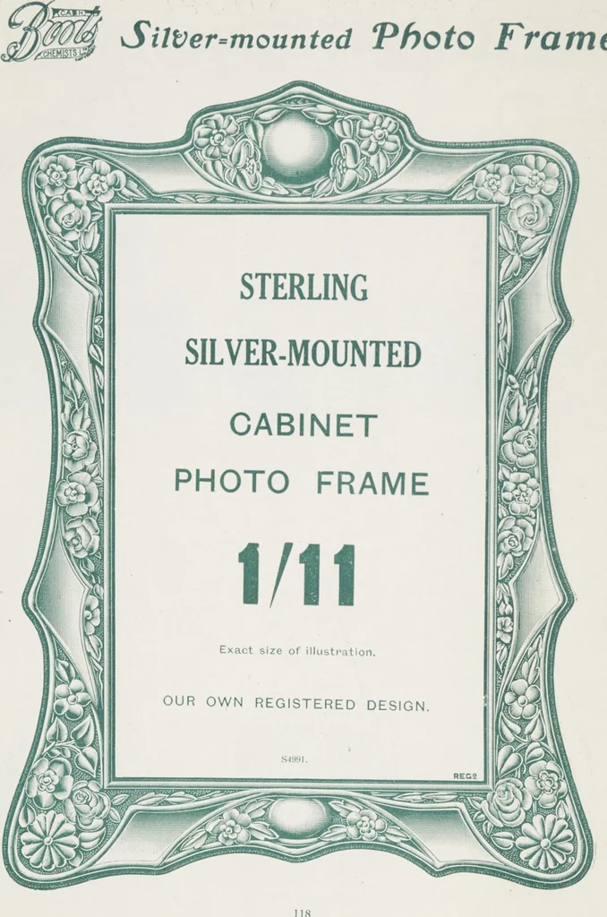 An illustration from Boots leather goods, fancy, silver, toilet, and bound book depts. Season 1910-11, 1910, leaf 122