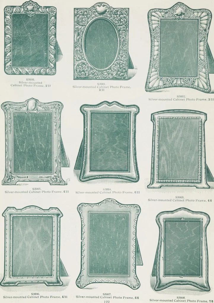 An illustration from Boots leather goods, fancy, silver, toilet, and bound book depts. Season 1910-11, 1910, leaf 126
