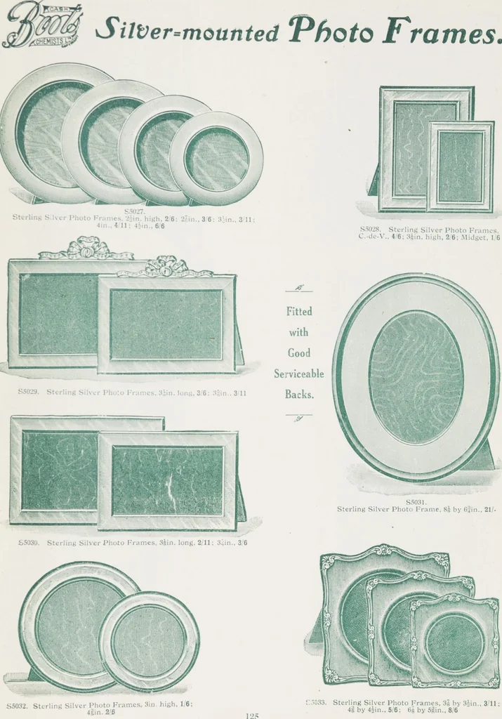 An illustration from Boots leather goods, fancy, silver, toilet, and bound book depts. Season 1910-11, 1910, leaf 129